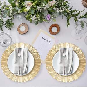 Plato de Presentación Redondo de Lujo, Base Elegante para Cena, para Recepción de Bodas, Banquete, Decoración de Mesa de Hotel - Product Image 6