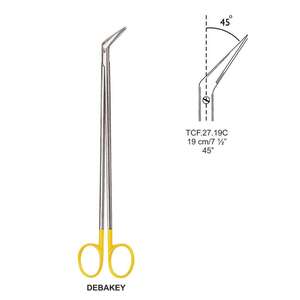 Ciseaux vasculaires chirurgicaux Debakey, angle de 45 degrés, 7 pouces, manuels, en acier inoxydable CB, certifiés CE, classe I, pour usage hospitalier, par SurgiRight - Product Image 3