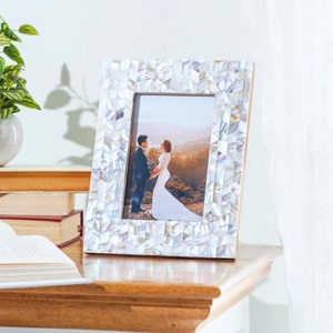 Luxurious <b>white</b> photo <b>frame</b> mother of pearl shell inlay picture portrait <b>frames</b> good price from Vietnam - Product Image 5