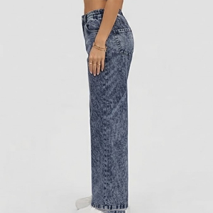 Hot Selling Fashionable Heavyweight Elastic Waist Acid Washed Sweatpants Breathable <b>straight</b> <b>Leg</b> Wide Bottom <b>Joggers</b> - Product Image 5