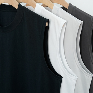 High Quality Plus Size Knitted Eco-Friendly Breathable <b>Cool</b> Feel Custom Brand Name Summer Gym Tank Top for Men Fortleo - Product Image 2