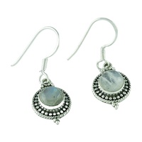 Boucles d'oreilles pendantes en pierre de lune arc-en-ciel, design Rava, mignonnes, pour mariage, en argent sterling 925, pour femmes