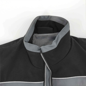 New Arrivals ANSI Class 2 EN ISO 20471 Class 2 <b>High</b> <b>Visibility</b> <b>Softshell</b> <b>Jackets</b> Black Waterproof Reflective for Outdoor Use - Product Image 4