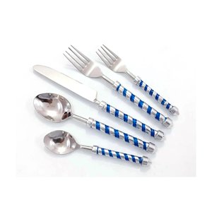 Ensemble de couverts en acier inoxydable et aluminium incroyablement élégant avec poignée artisanale en relief, service de couverts royal - Product Image 3