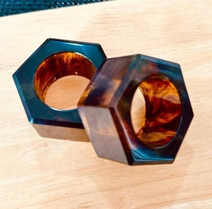 Trendy colored resin napkin ring <b>set</b> modern dining decor stylish napkin holder premium reusable table accessory vibrant table - Product Image 6