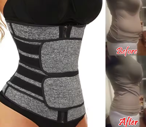 Ceinture de sudation amincissante pour femme, corset de maintien abdominal, gaine de sport brûle-graisse avec crochets - Product Image 2