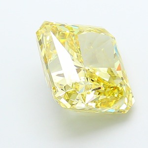 Diamant carré radiant de 12,03 carats, jaune intense fantaisie, clarté VS2, taille EX, CVD, pierre précieuse cultivée en laboratoire, jaune intense, pour bijoux - Product Image 2
