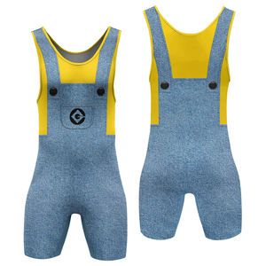 Vêtements de sport de lutte professionnelle pour hommes, vente chaude, logo personnalisé, justaucorps de lutte en spandex/polyester - Product Image 4