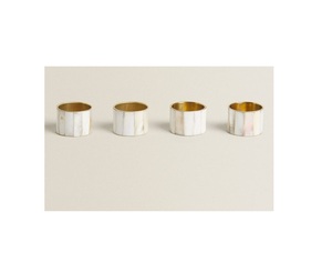 Hand Made Design Brass <b>MOP</b> Napkin Ring Metal Napkin Ring With <b>MOP</b> Inlay Stainless steel Napkin Ring At Factory Wholesale Price - Product Image 1