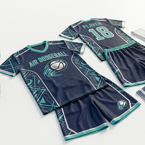 Sublimated <b>Dodgeball</b> Jersey Set V-Neck Short Sleeve Moisture Wicking Unisex Adult Athletic Uniforms - Product Image 2