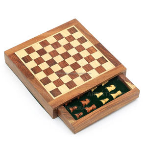 Tablero de Ajedrez de madera personalizado hecho a mano de India Juego al por mayor a granel para niños para jugar y aprender - Product Image 4