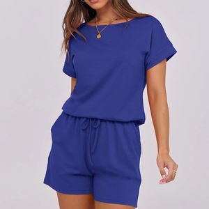 Factory Hot Selling Summer Casual <b>Set</b> Comfortable Loose Short Sleeve Shorts <b>Set</b> for Women - Product Image 4