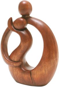 Statue abstraite contemporaine en bois, pièce d'art artisanale, sculpture unique en bois, décoration d'intérieur. - Product Image 3