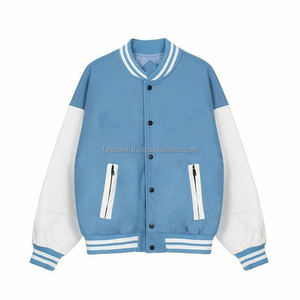 Veste de baseball universitaire vintage d'hiver sur mesure OEM pour hommes avec manches en cuir et corps en laine - Product Image 2