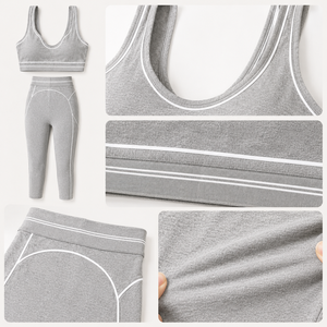 Venta al por mayor: Ropa deportiva de marca famosa, transpirable, ecológica, de secado rápido, para yoga, pilates, elástica, sin costuras, con ribetes frontales, para mujer. - Product Image 1