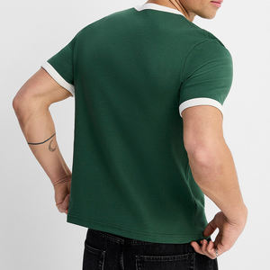 <b>Tshirts</b> for Men Ringer T shirt Retro Fit Wholesale Cotton Blank <b>Tshirt</b> Customised Logo Design Short-sleeve Solid Colour <b>Tshirt</b> - Product Image 4