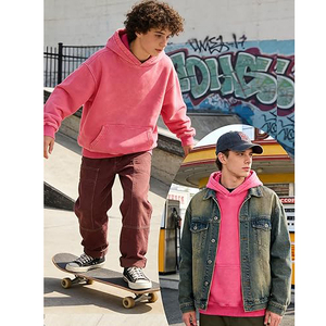 Custom ODM <b>pink</b> Front Logo Pullover Hoodie Men Women Premium Cotton Fleece Sweatshirt Eco-Friendly Casual Winter - Product Image 5
