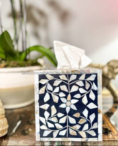 Moderno Porta Pañuelos de Nácar, Lujoso Soporte Rectangular Decorativo Hecho a Mano con Incrustaciones de Mosaico de Concha para Hogar, Oficina, Hotel - Product Image 4