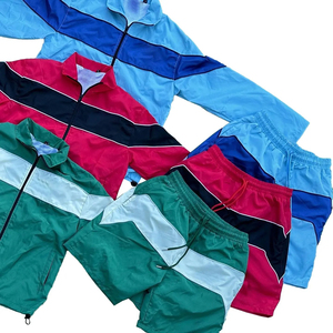 <b>Wind</b> <b>Breaker</b> Sets Windproof Men Polyester Nylon Windbreaker Short Tracksuit Zipper Jackets and Shorts Two Piece Set - Product Image 3