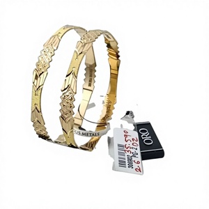 22K Solid Gold <b>Bangle</b> <b>Bracelet</b> For Women Genuine Yellow Gold Handcrafted Traditional Indian Jewelry Set Pair Elegant Gift - Product Image 1