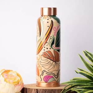 High Quality Pure Copper Eco-Friendly <b>Water</b> <b>Bottle</b> with Lid and Screw-On Cap <b>Personalized</b> for Back to School Use - Product Image 1