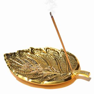 Support d'encens en laiton pur avec 5 trous et plateau large pour cendres, support d'encens sans désordre pour la décoration de la maison, du bureau ou de la table - Product Image 5