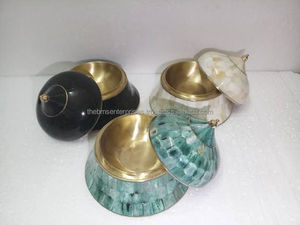 Boîte d'incrustation d'os en laiton et d'incrustation d'os faite à la main en gros, boîte de suri d'incrustation d'os - Product Image 2