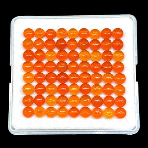 โอปอลสีส้มธรรมชาติ ขนาด 5 มม. รูปทรงกลมแบบคาโบชอง หินสีส้ม พลอยหลวม ขายส่งราคาถูก จำนวนมาก สำหรับทำเครื่องประดับ พลอยโอปอล - Product Image 3