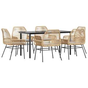 Conjunto de Comedor de Jardín Resistente para 6 Personas en Ratán PE Marrón, Muebles de Exterior Duraderos - Product Image 2