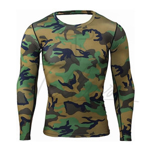 Conjunto de Compresión de Camuflaje para Hombre, Camiseta de Manga Larga, Pantalones Largos, Cuello Redondo, Cintura Alta, Transpirable, Secado Rápido, Ropa Deportiva - Product Image 5