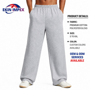 Pantalon de jogging large personnalisé pour homme, imprimé par transfert thermique, en tissu Oxford 100 % coton, taille élastique, taille mi-haute, coupe oversize - Product Image 1