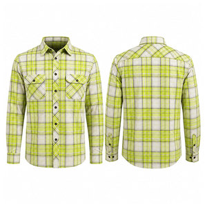 Chemise en flanelle légère pour homme, tricotée, unie, respirante, matière de haute qualité pour superposition et utilisation en extérieur - Product Image 1
