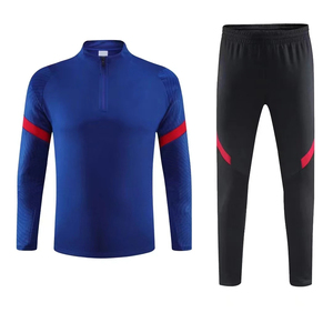 Ensemble de survêtement décontracté léger pour homme en polyester/coton à séchage rapide, avec haut à manches longues à demi-zip et pantalon à taille élastique, couleur unie - Product Image 6
