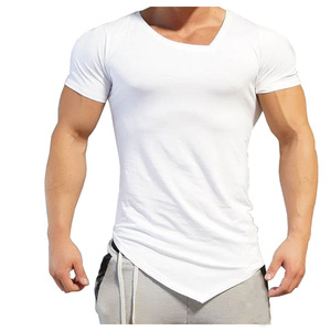 T-shirt de sport à compression pour homme, coupe classique, col rond, manches courtes, respirant, jersey Spandex/Polyester 180 grammes, haut d'entraînement uni - Product Image 3