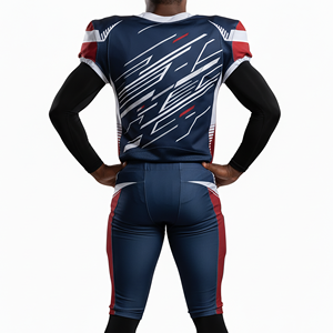 Ensemble d'uniformes de football américain sur mesure, OEM/ODM, unisexe adulte, grande taille, court, séchage rapide, respirant, 100% polyester, design personnalisé, logo personnalisé - Product Image 6