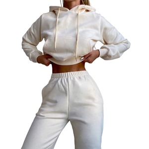 Conjunto Deportivo de 2 Piezas para Mujer, Sudadera de Manga Larga de Color Sólido con Cierre y Pantalones Deportivos - Product Image 5