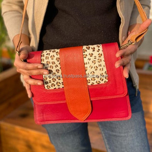 Bolso bandolera de Color rechoncho de cuero reciclado de nuevo estilo, bolso de cuero de piel con estampado de animales de alta calidad, bolso de hombro multicolor para mujer - Product Image 5