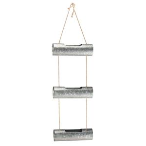 Macetas Colgantes de Metal Galvanizado con Acabado Antiguo y Cuerdas para Colgar, Juego de 2, Decoración para Interiores, Exteriores, Pared, Balcón y Jardín, Precio Económico - Product Image 4