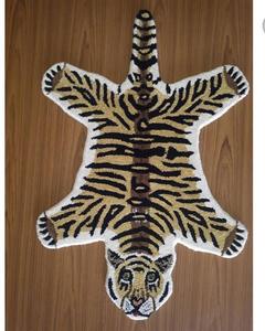 Custom Modern tiger skin design unique Design Wool Area Rug Hand-Tufted Yellow black for Luxury Home Office <b>Carpet</b> Available - Product Image 1