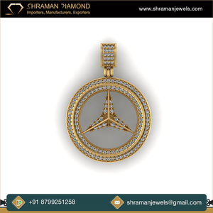 Customizable Trendy <b>Solid</b> 10K Gold Circle Logo VVS Lab Grown Diamond Hip Hop Bling Pendants <b>Necklaces</b> Charms Gift Ideas - Product Image 5