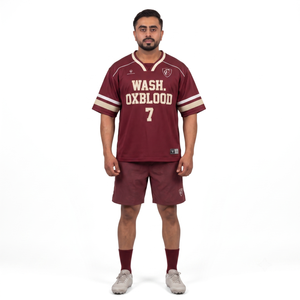 Camiseta de Fútbol Americano Personalizada Sublimada 100% Poliéster Transpirable con Nombre del Equipo, Fabricante OEM, Uniforme Masculino de Manga Corta - Product Image 1
