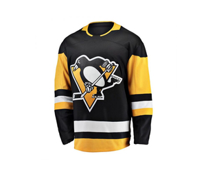 Nouveau maillot de hockey sur glace des Penguins, unisexe, manches longues, col rond, logo sublimé, respirant, 100% polyester, marque personnalisée, équipe personnalisée - Product Image 1