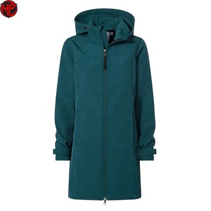 Chaqueta de Forro Polar con Capucha para Mujer, Manga Larga, Cierre de Cremallera, Resistente al Viento, Color Sólido, Abrigo de Otoño para Exteriores, Chaqueta Larga de Softshell para Invierno - Product Image 4