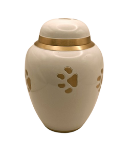 Wholesale ZHE Brand Modern American Style Paw Print Pet Cremation <b>Urn</b> Customizable Design High Quality Ceramic Ashes Container 1 - Product Image 1