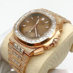Exclusivo 2024 redondo y corte Baguette Vvs Lab Grown Diamond mecánico reloj chapado en oro rosa para hombres y mujeres - Product Image 6