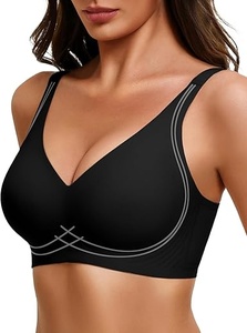 Sujetador de copa completa sin aros para mujer, sin costuras, color liso, de elastano y nailon, transpirable, fino, con soporte diario y espalda cruzada, lavable a máquina. - Product Image 3