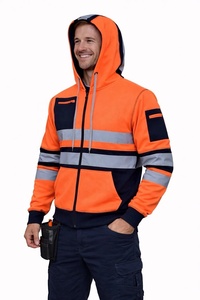 Chaqueta de Seguridad TriPro Sports para Hombre, Alta Visibilidad, Reflectante, Transpirable, de Poliéster, con Bolsillos y Cierre Frontal, Color Naranja - Product Image 2