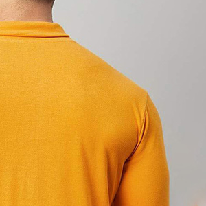 <b>Men's</b> O-Neck Long Sleeve Nonwoven Polyester 210g Solid Color Casual <b>Top</b> Blank Design Quick Dry Breathable Orange - Product Image 5