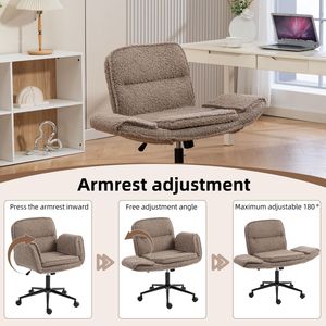 Sedia da Ufficio Ergonomica Girevole Criss Cross con Braccioli Regolabili a 5 Livelli e Ruote, Schienale Rinforzato per Casa e Ufficio - Product Image 3