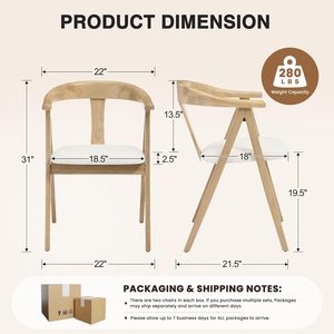 Scandinavian Solid Wood <b>Round</b> Folding Dining <b>Table</b> With Arm Chairs Modern Design Comfortable Seating Light Wood Finish - Product Image 2